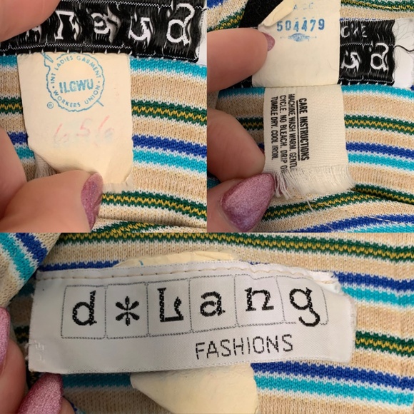 Vintage 70s short sleeve striped a-line dress with matching jacket size S - Picture 8 of 8